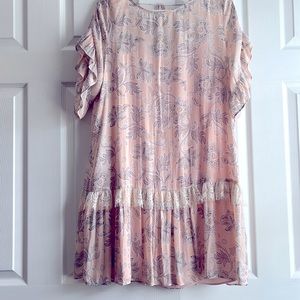 Loft size medium pink floral dress